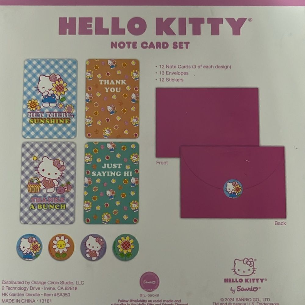 HELLO KITTY NOTE CARD SET - Picture 3 of 4
